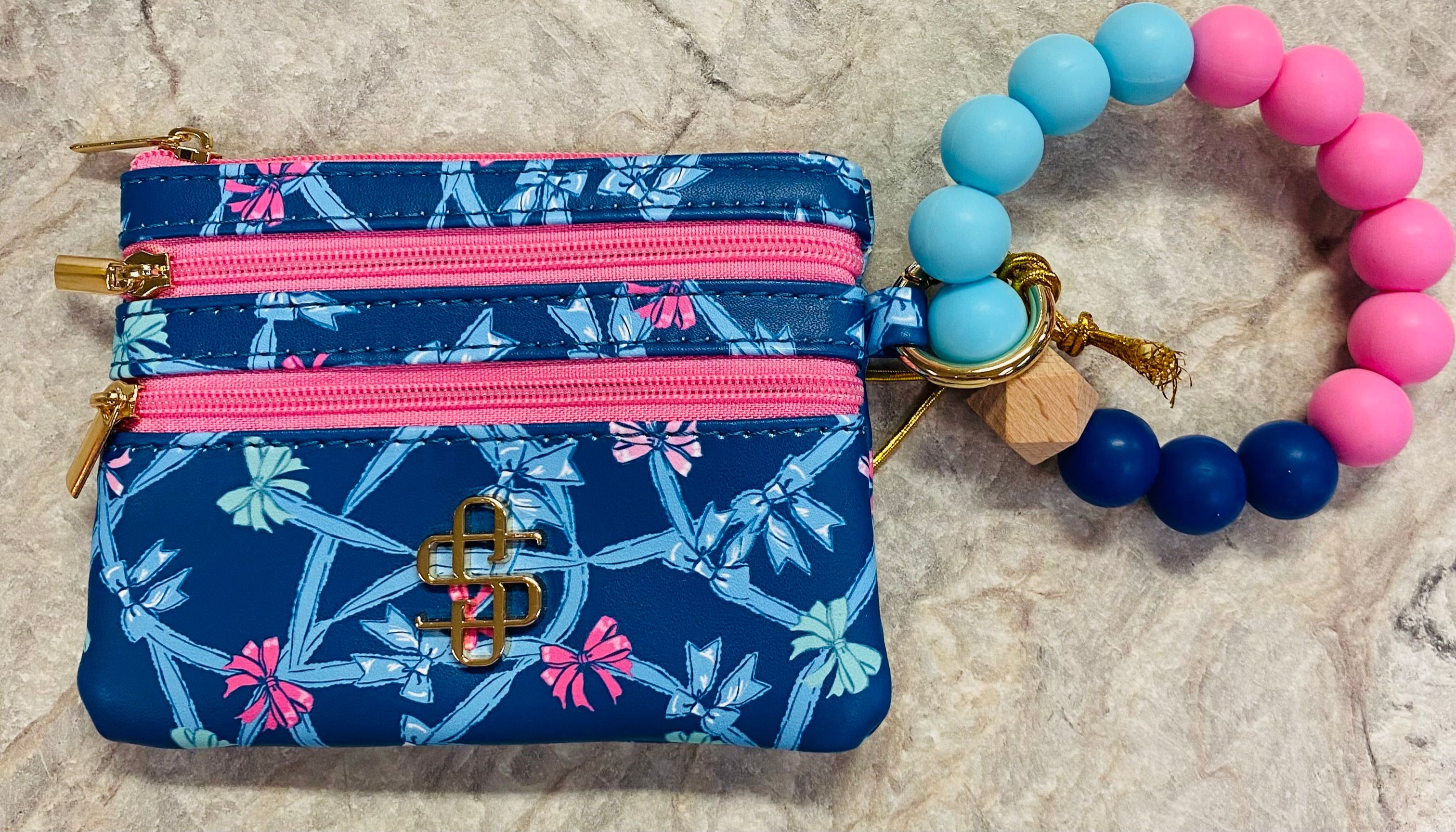 Simply Southern Bow Beaded Bracelet Keychain Wallet