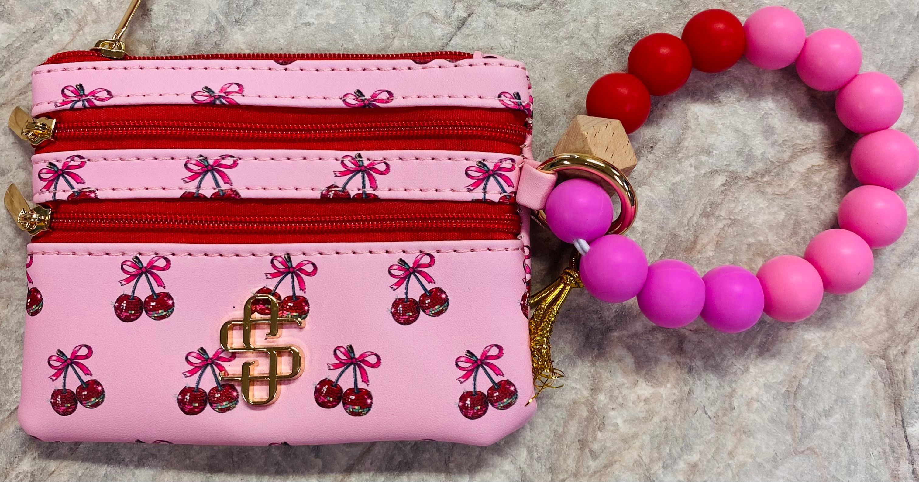 Simply Southern Cherry Beaded Bracelet Keychain Wallet