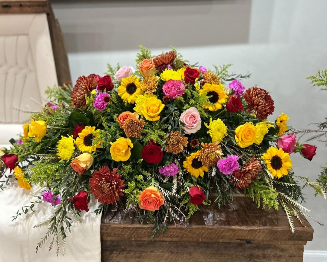 Lush Spring casket spray