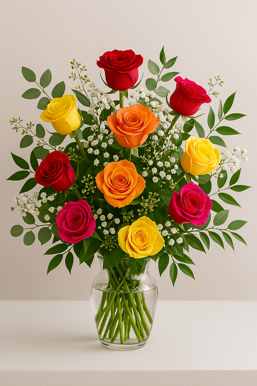 One Dozen Mixed Color Roses