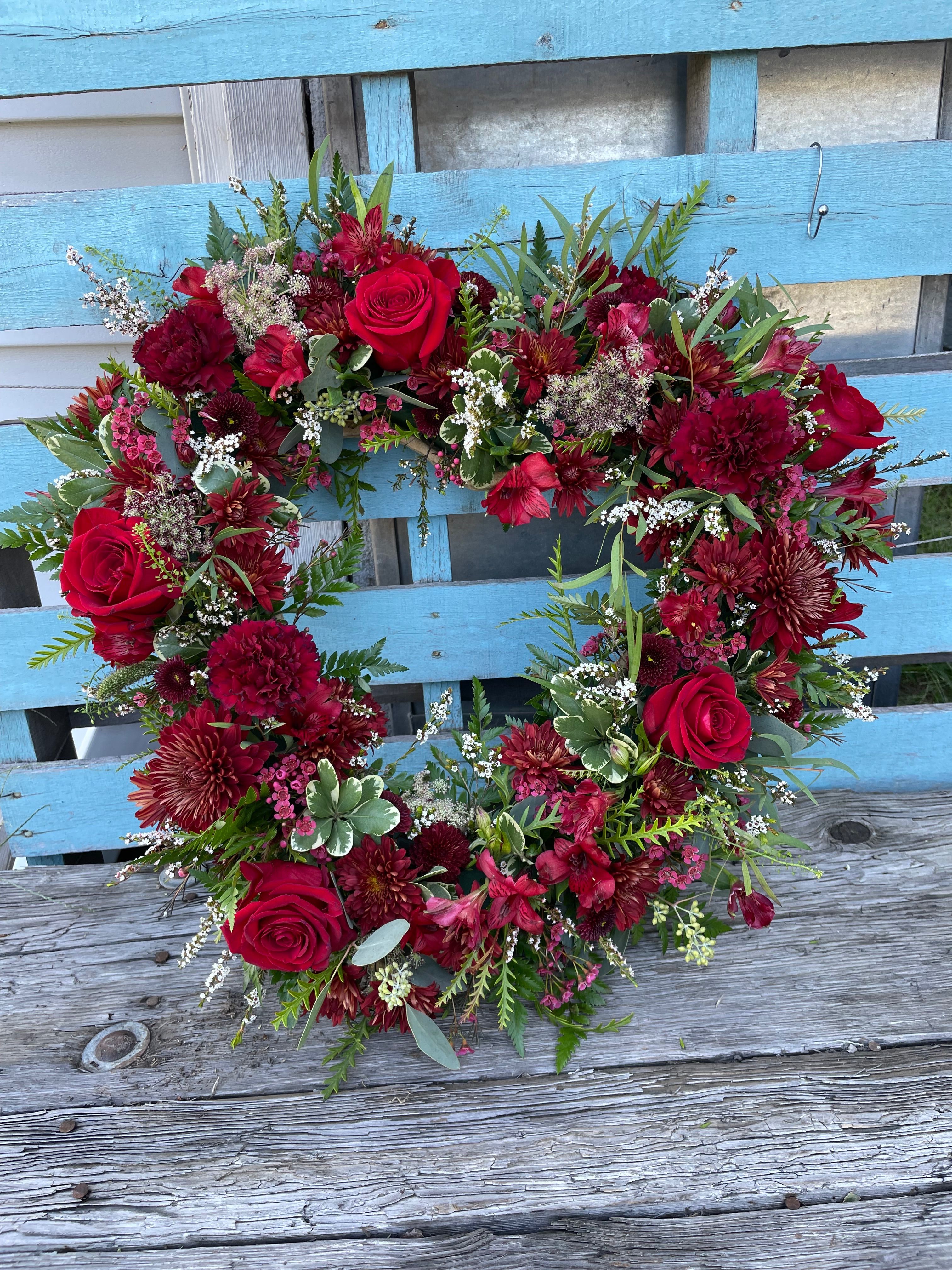 Red Heart Wreath